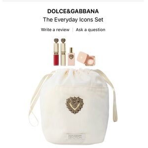 Dolce & Gabbana White Cosmetic Bag with Gold Details